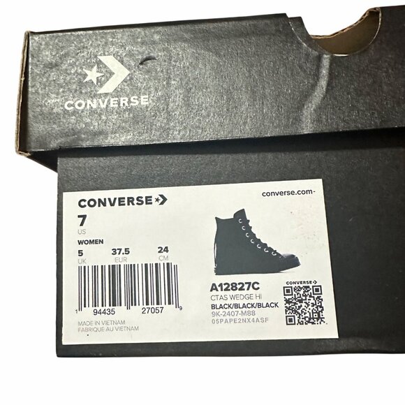 ⭐Converse Chuck Taylor All Star Wedge Platform Hi 7 Patent Leather Shoes A12827C - Picture 12 of 13